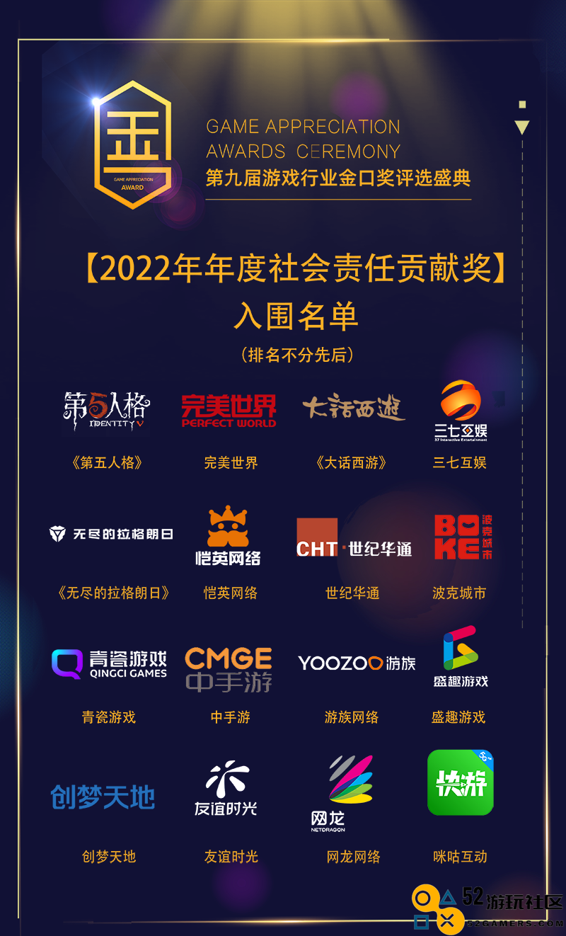 2022年第九届游戏行业金口奖入围名单正式揭晓 2022年第九届游戏行业金口奖入围名单正式揭晓