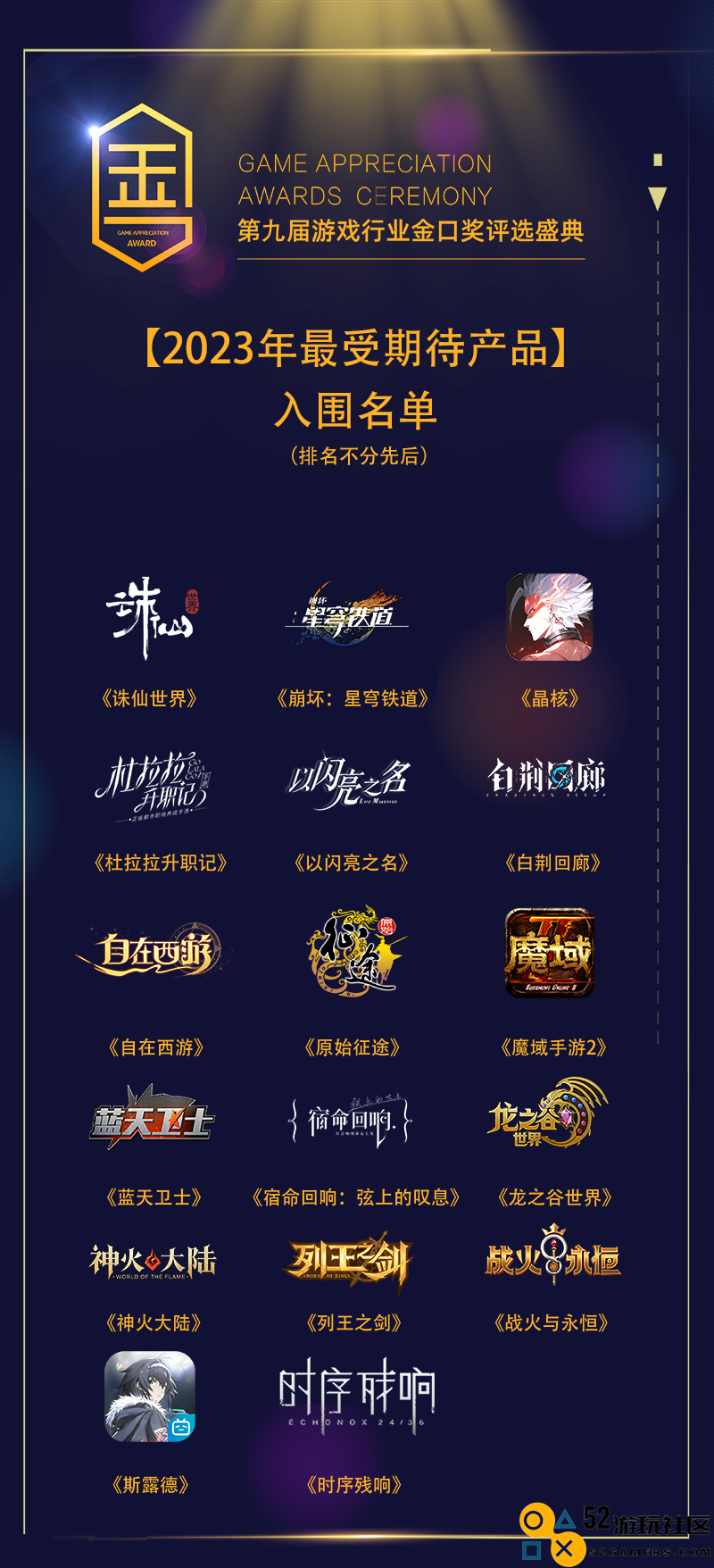 2022年第九届游戏行业金口奖入围名单正式揭晓 2022年第九届游戏行业金口奖入围名单正式揭晓