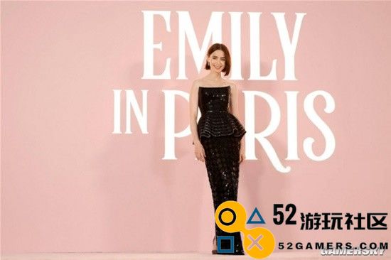 莉莉柯林斯出席《艾米丽在巴黎4》首映无袖黑裙优雅俏皮