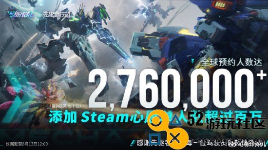《解限机》全球预约人数超276万!Steam愿望单收藏超百万