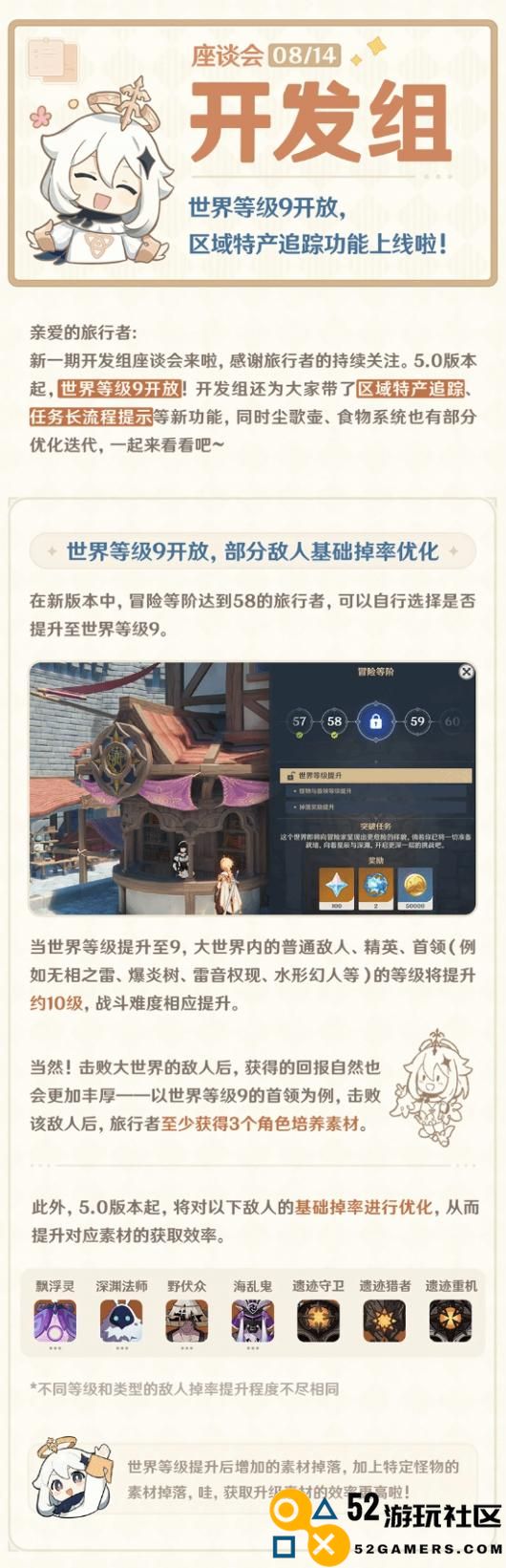 《原神》5.0新情报！世界等级9开放任务长流程提示