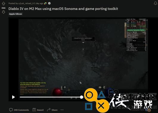 玩家使用苹果新移植工具成功在Mac上运行《暗黑4》