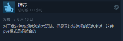 《彩虹六号异种》Steam发售综合评价“多半好评”