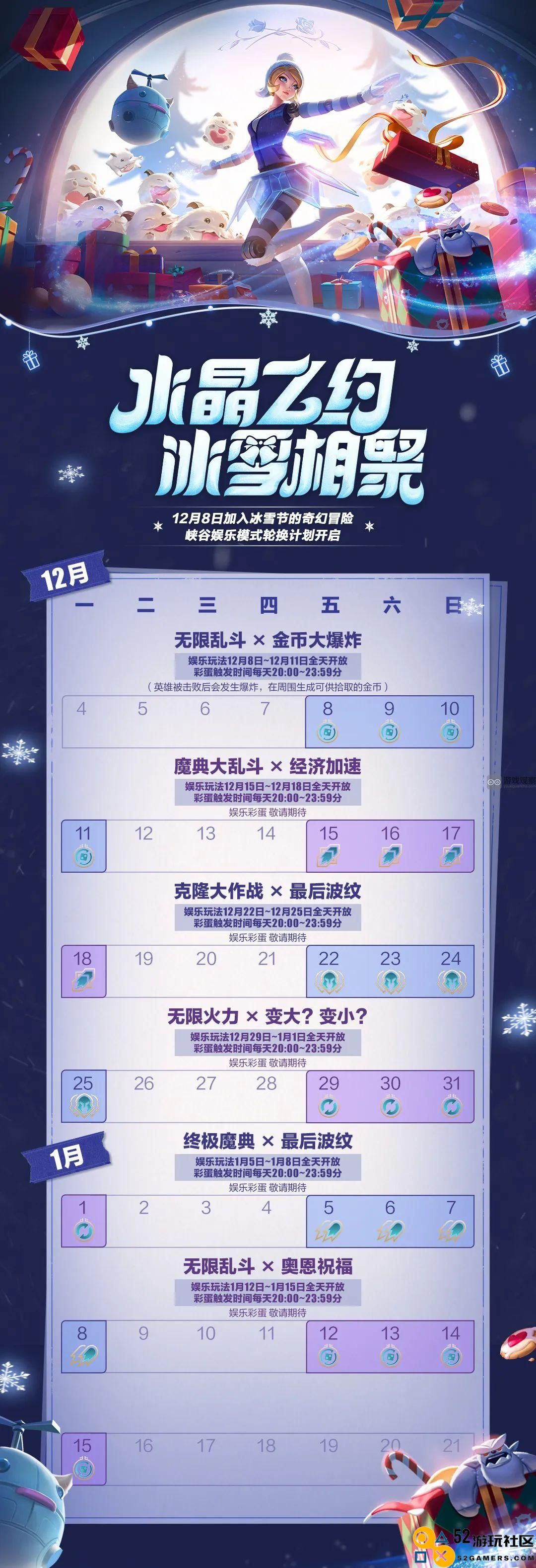 英雄联盟手游娱乐模式12月轮换日历