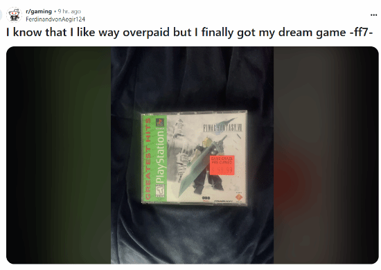 海外玩家花费接近60美元购得便宜版《FF7》，水友感慨：情怀的价值无可估量