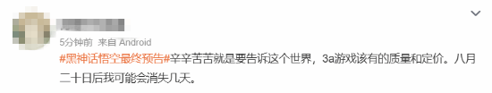 《黑神话》终极预告引发热议玩家纷纷表示：年度最佳即将来临！