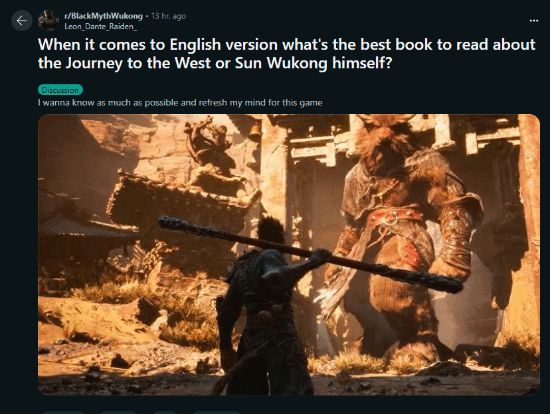 文化交流！外国玩家寻求推荐《西游记》英文版阅读资料以更好体验《黑神话》