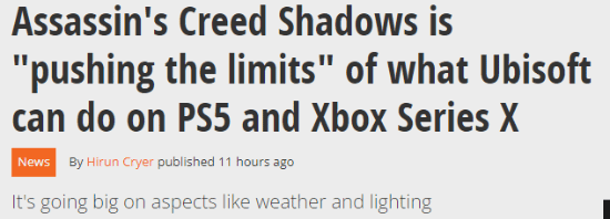 《AC影》突破主机性能极限 打造震撼光影与天气效果