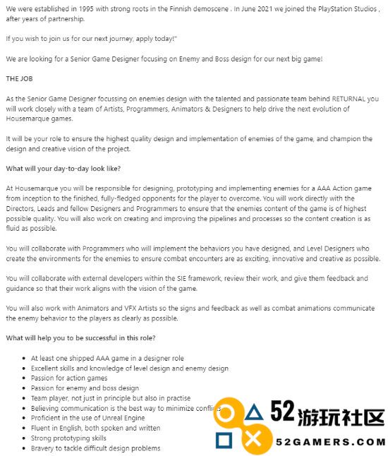 《死亡回归》工作室正为索尼打造3A新作：使用虚幻引擎
