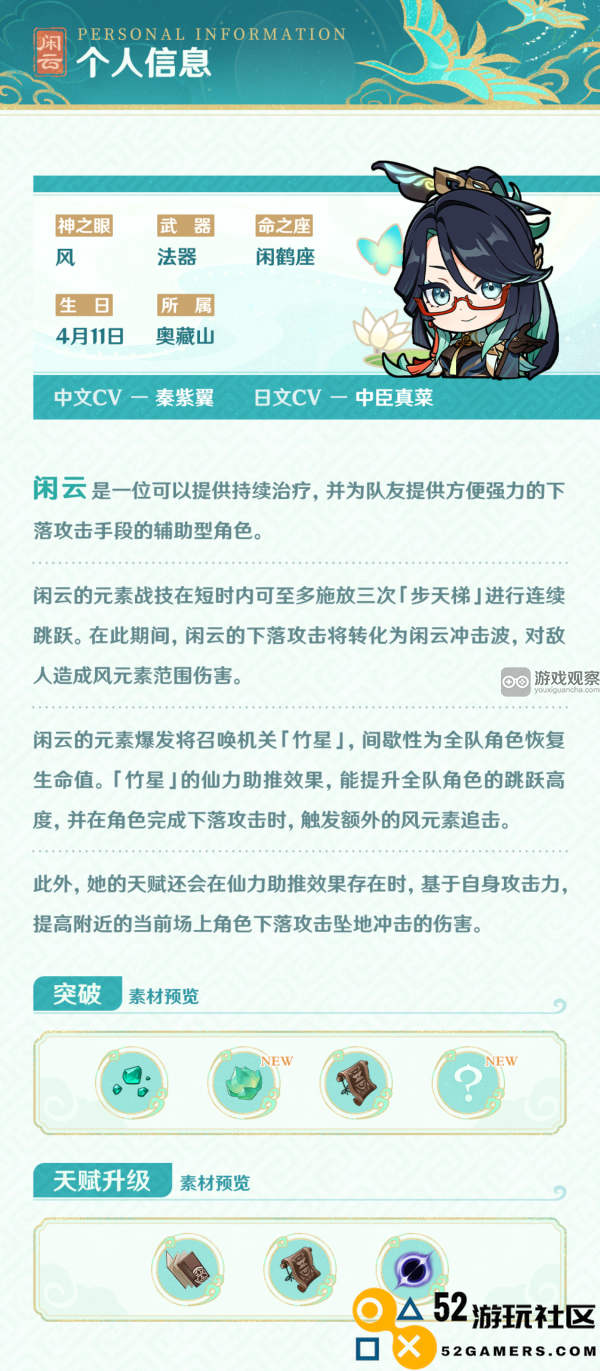 原神闲云技能机制强度详尽解读与分析