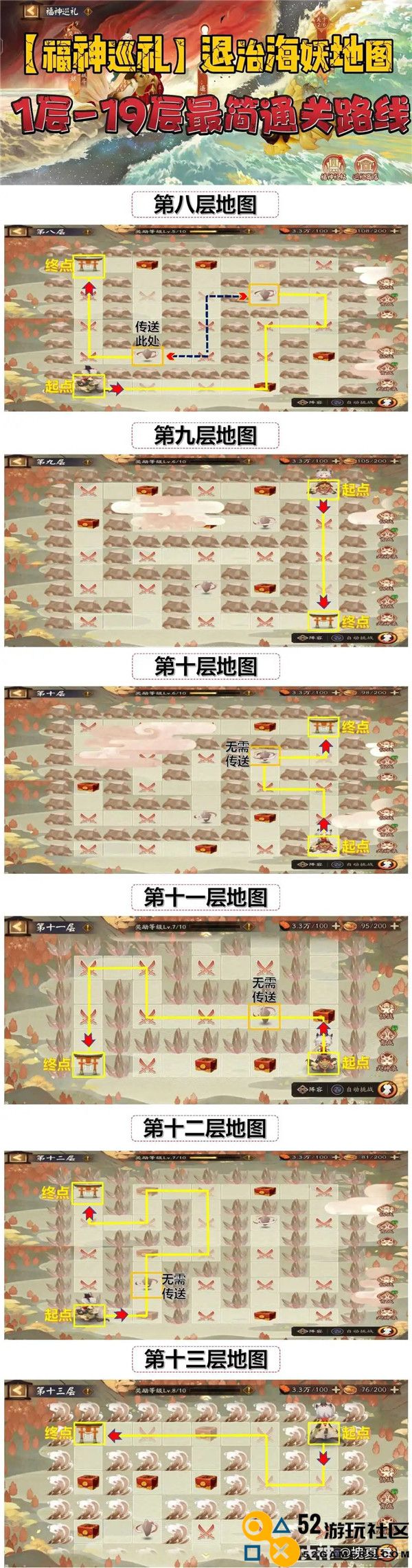 阴阳师福神巡礼海妖地图各层通关详解与最佳攻略路线分享