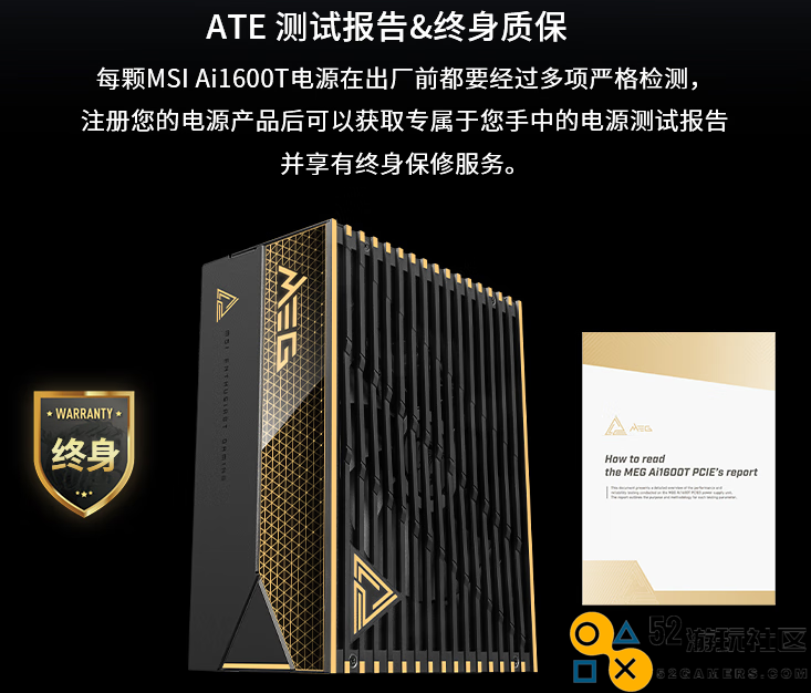微星MEG Ai1600T PCIE5钛金电源上市：1600W旗舰性能，终身质保！