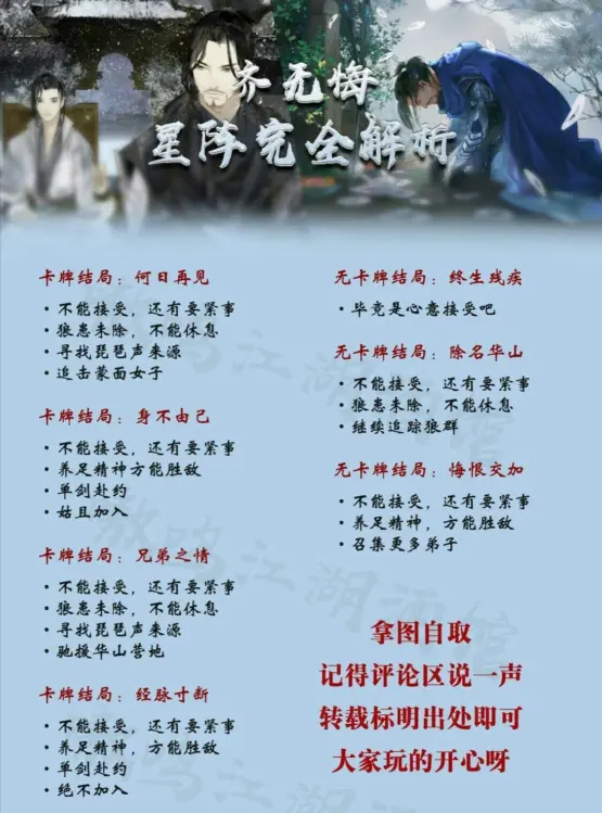 一梦江湖齐无悔浮生星阵全结局触发解析