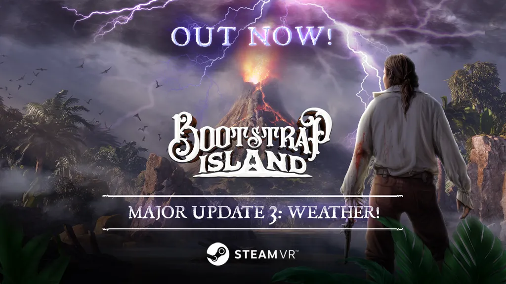 PCVR生存游戏《Bootstrap Island》迎来重磅更新，新增天气系统与可探索的疣猪生物