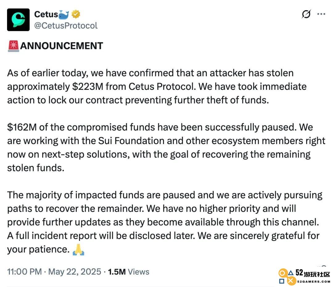 慢雾：Cetus被盗2.3亿美元，解析攻击手法及资金转移情况