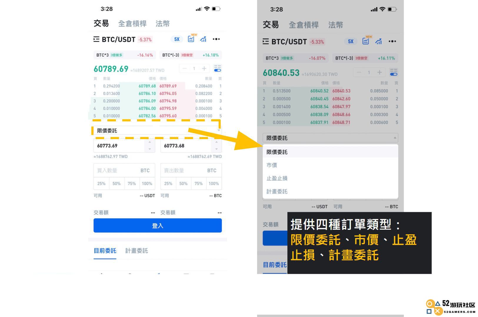 Step2. 火币下单教学：选择订单种类